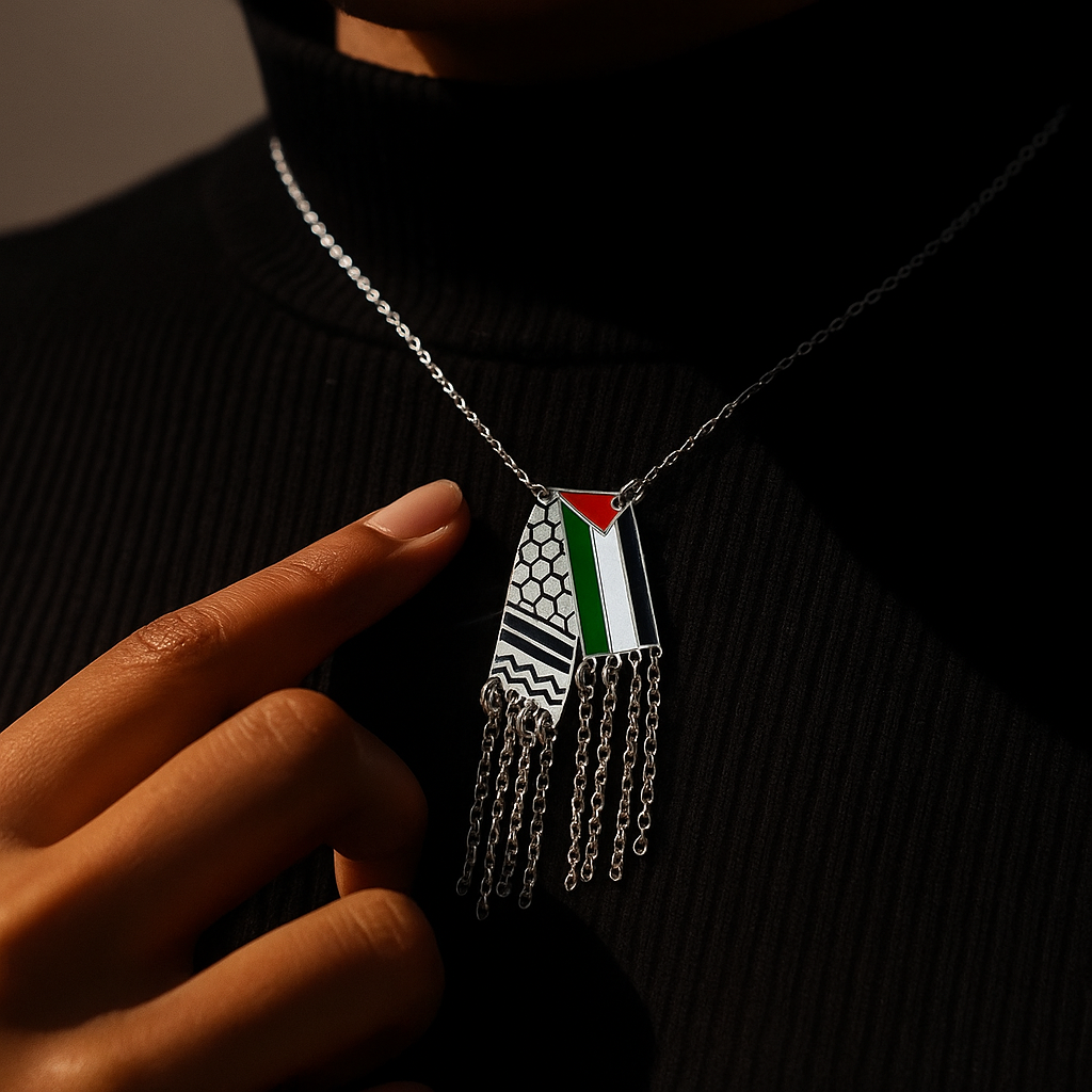 Silver Keffiyeh Necklace