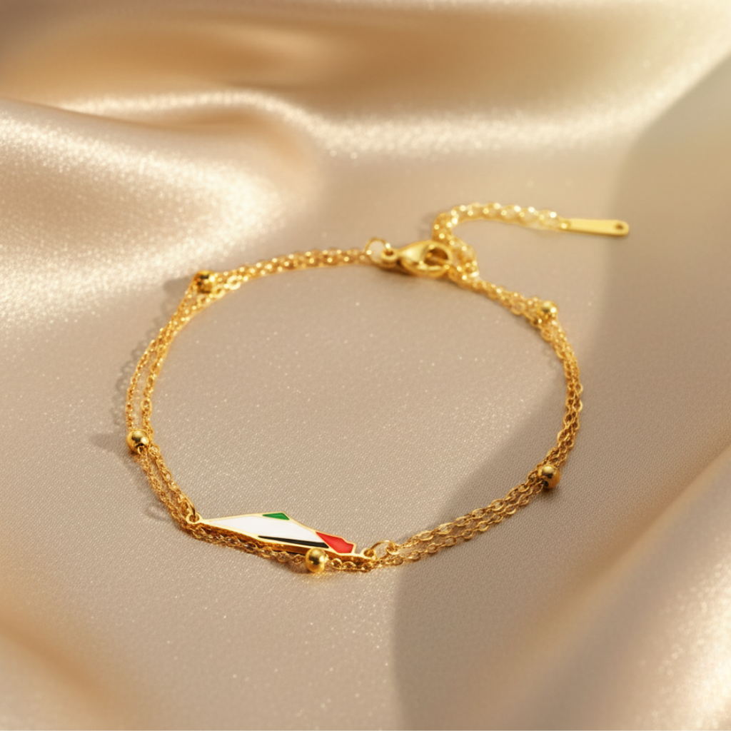 Palestine Map Bracelet