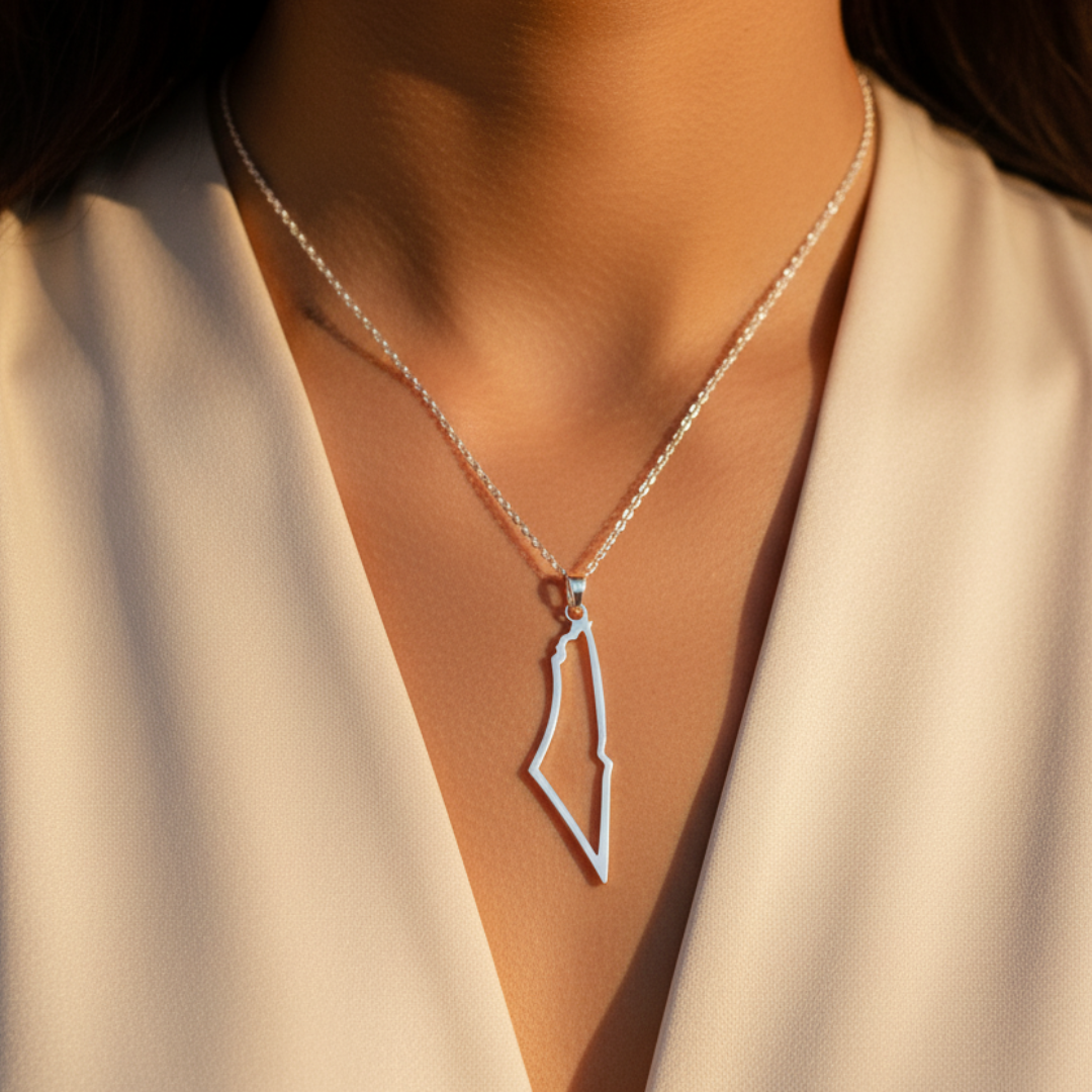Palestine Map Necklace