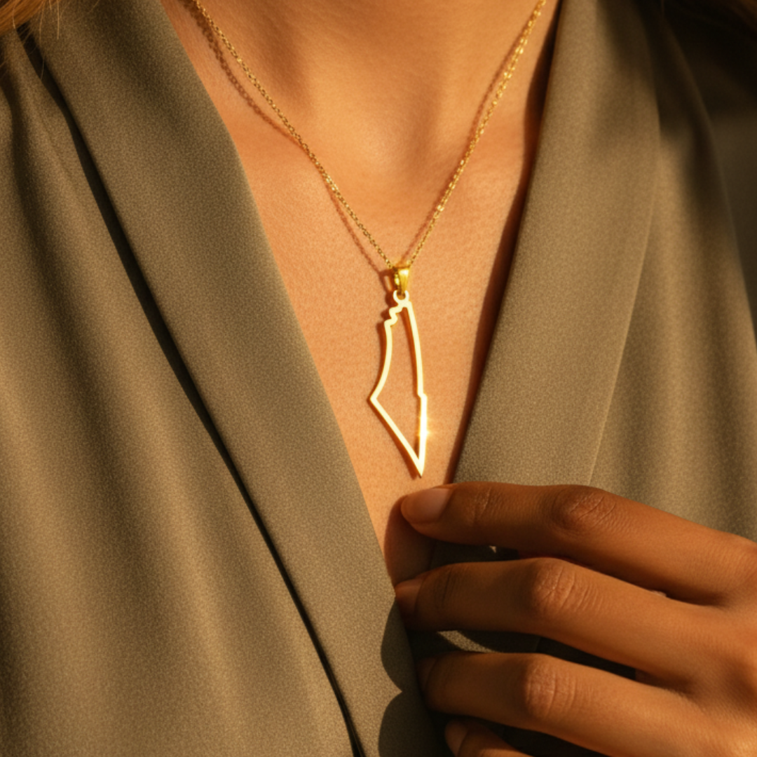 Palestine Map Necklace