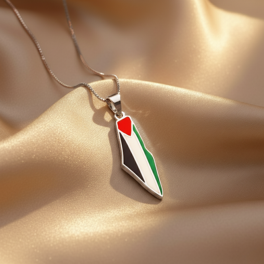 Palestine Pride Map Necklace