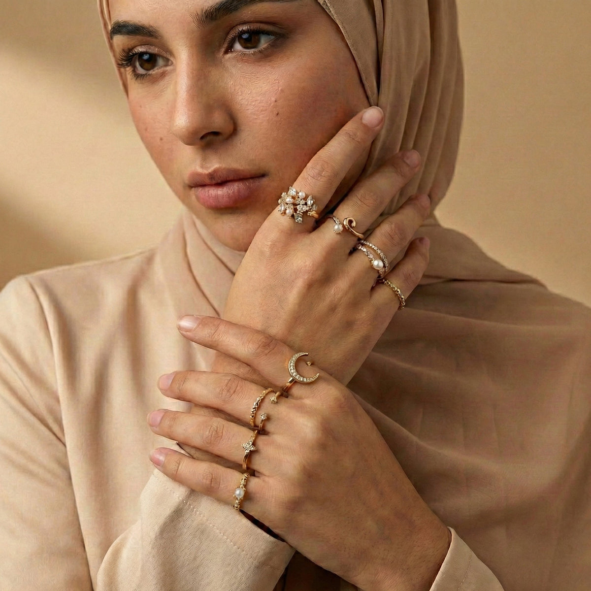 Layali Moonlight Ring Set