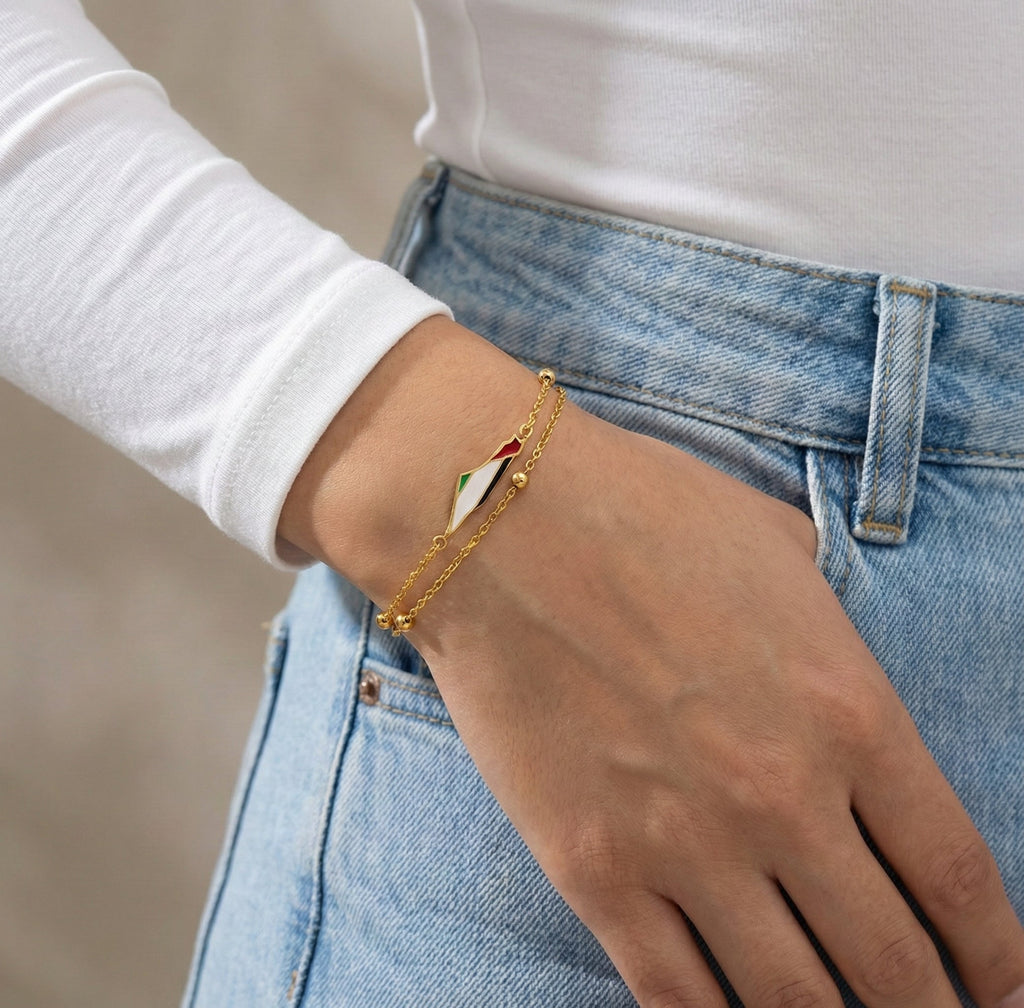 Palestine Map Bracelet