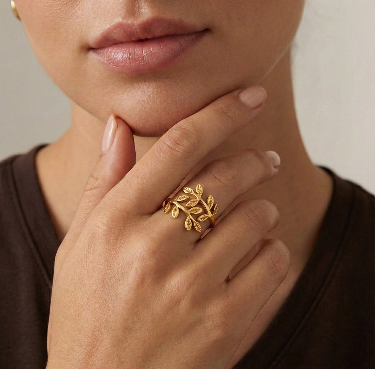 Palestine Olive Leaf Ring