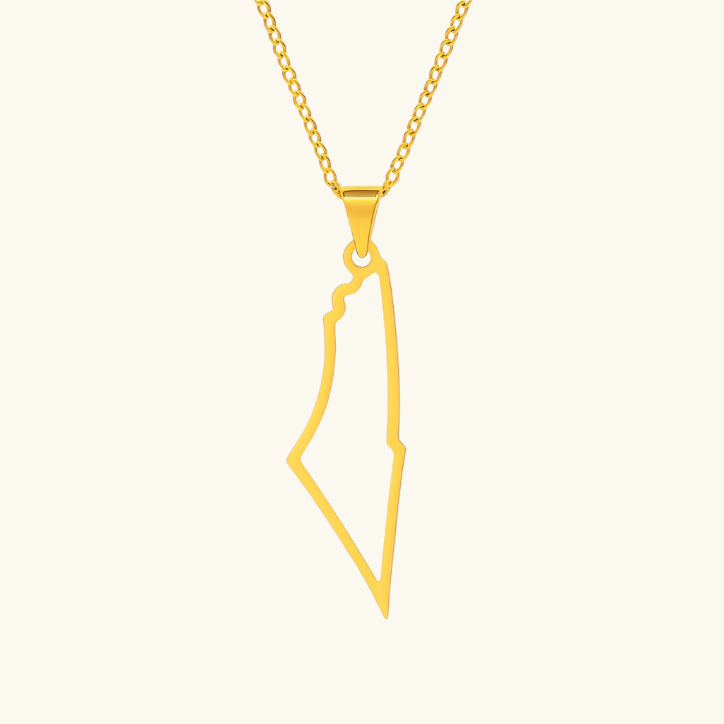 Palestine Map Necklace
