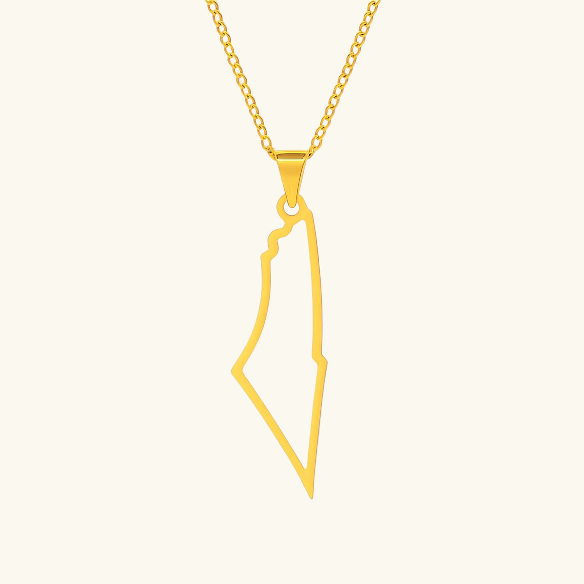 Palestine Map Necklace