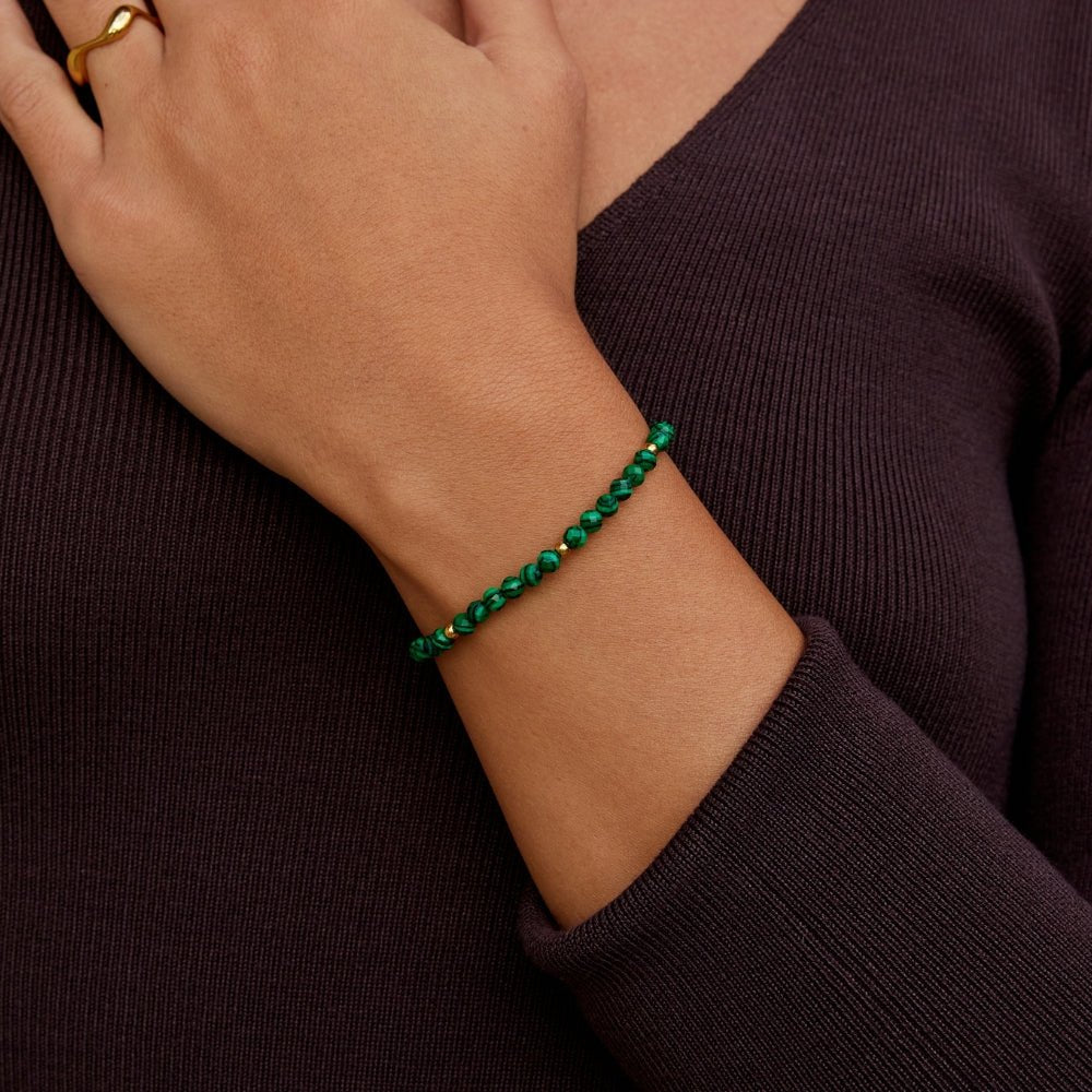 Emerald Green Beaded Bracelet